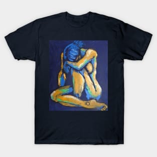 Blue Heart 4 - Female Nude T-Shirt